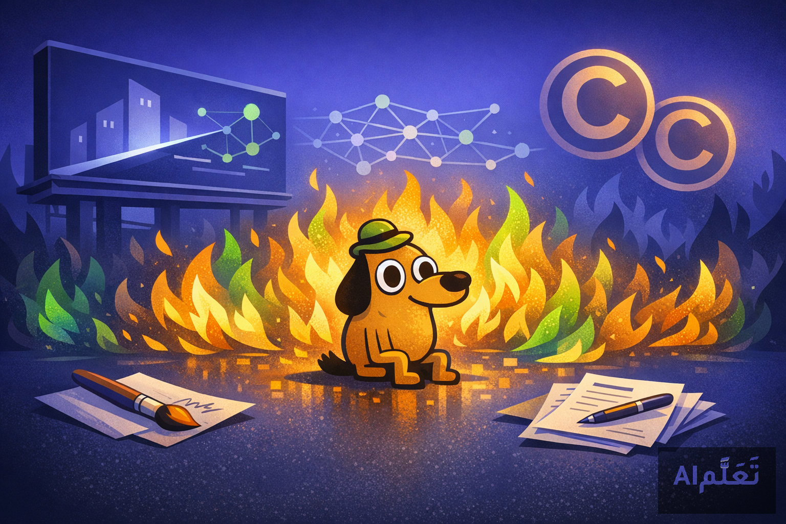قضية "This Is Fine": هل سرقت شركة ذكاء اصطناعي فنًّا أيقونيًا؟ ولماذا تهم كل صانع محتوى - منصة تعلّم